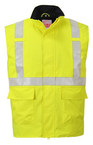 Portwest S776 Bizflame Rain Hi-Vis Anti-static FR Bodywarmer Yellow S