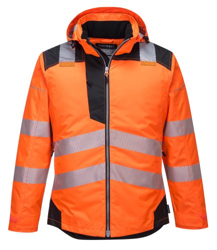 Portwest T400 PW3 Hi-Vis Winter Jacket Orange/Black 4XL