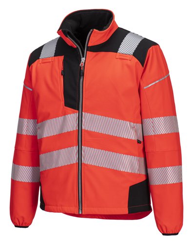 Portwest PW3 Hi Vis Softshell 3L 2XL Red/Blk | POW39101 | Portwest