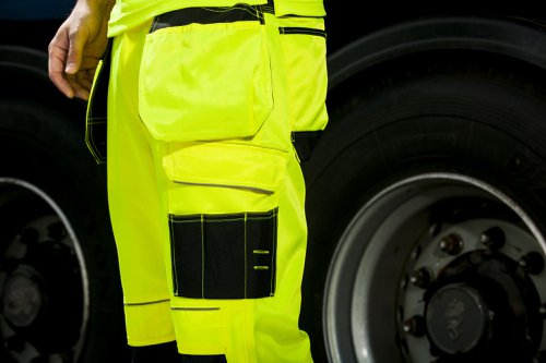 Portwest PW3 Hi Vis Holster Pocket Work Trousers 46 Yellow/Blk