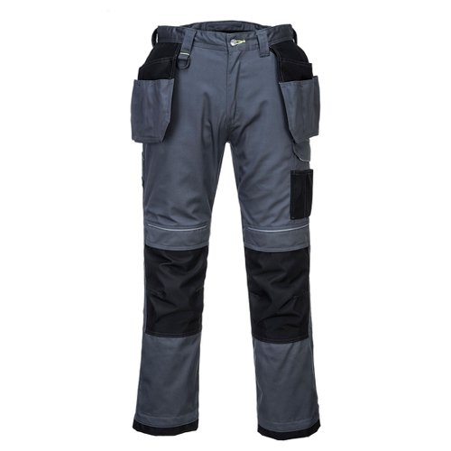 Portwest T602 PW3 Holster Work Trousers Zoom Grey/Black Short 28