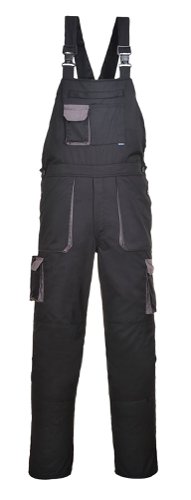 Portwest TX12 Texo Contrast Bib and Brace Black Tall L