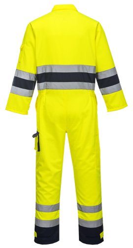 Portwest Nantes Hi Vis Contrast Work Coverall XL Yellow/Navy