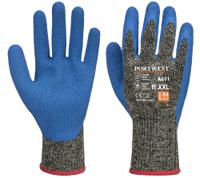 Portwest A611 Aramid HR Cut Latex Glove Black/Blue