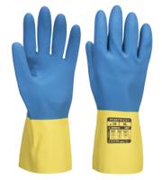 Portwest A801 Double Dipped Latex Gauntlet Yellow/Blue L