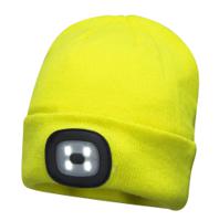 Portwest B029 Beanie USB Rechargeable LED Head Light Yellow
