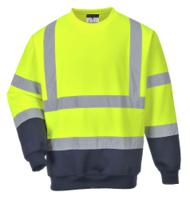 Portwest B306 Hi-Vis Contrast Sweatshirt Yellow/Navy M