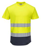 Portwest C395 Hi-Vis Contrast Mesh Insert T-Shirt S/S Yellow/Navy L