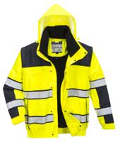 Portwest C466 Hi-Vis 3-in-1 Contrast Winter Bomber Jacket Yellow/Black 4XL