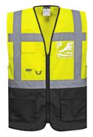 Portwest C476 Warsaw Hi-Vis Contrast Executive Vest Yellow/Black L