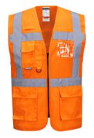 Portwest C496 Madrid Hi-Vis Half Mesh Executive Vest Orange M