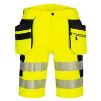 Portwest DX446 DX4 Hi-Vis Holster Pocket Shorts Yellow/Black 30