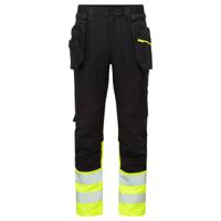 Portwest DX457 DX4 Hi-Vis Class 1 Detachable Holster Pocket Craft Trousers Yellow/Black 28