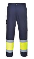 Portwest E049 Hi-Vis Contrast Class 1 Service Trousers Yellow/Navy L