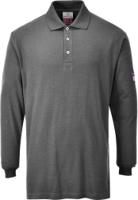 Portwest FR10 Flame Resistant Anti-Static Long Sleeve Polo Shirt Grey L