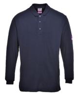 Portwest FR10 Flame Resistant Anti-Static Long Sleeve Polo Shirt Navy 4XL