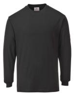 Portwest FR11 Flame Resistant Anti-Static Long Sleeve T-Shirt Black L