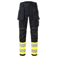 Portwest FR416 PW3 FR Hi Vis Class 1 Holster Trousers Yellow/Black