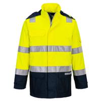 Portwest FR605 Bizflame Rain+ Hi-Vis Light Arc Jacket Yellow/Navy