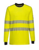 Portwest FR701 PW3 Flame Resistant Hi-Vis T-Shirt Yellow/Navy L