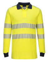 Portwest FR702 PW3 Flame Resistant Hi-Vis Polo Shirt Yellow/Navy XXXL
