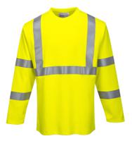 Portwest FR96 FR Hi-Vis Long Sleeve T-Shirt Yellow