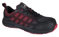 Portwest FT35 Composite Textile Trainer S1PS FO SR Black/Red 36