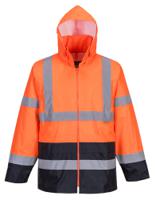 Portwest H443 Hi-Vis Contrast Classic Rain Jacket Orange/Navy L