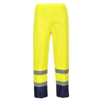 Portwest H444 Hi-Vis Contrast Classic Rain Trousers Yellow/Navy L