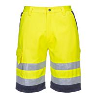 Portwest L043 Hi-Vis Lightweight Polycotton Shorts Yellow/Navy L