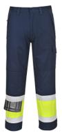 Portwest MV26 Hi-Vis Modaflame Trousers Yellow/Navy