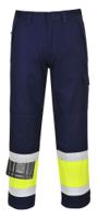 Portwest MV26 Hi-Vis Modaflame Trousers Yellow/Navy Tall L