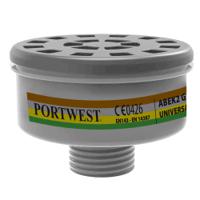 Portwest P926 ABEK2 Gas Filter Universal Thread (Pk4) Black
