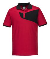 Portwest PW210 PW2 Cotton Comfort Polo Shirt S/S Red/Black XXXL