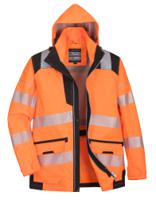 Portwest PW367 PW3 Hi-Vis Breathable 5-in-1 Jacket Orange/Black L