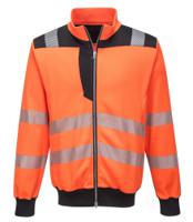 Portwest PW370 PW3 Hi-Vis Zip Sweatshirt Orange/Black L