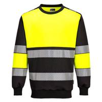 Portwest PW376 PW3 Hi-Vis Class 1 Sweatshirt Yellow/Black 4XL