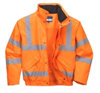 Portwest RT62 Hi-Vis Breathable Rain Bomber Jacket Orange
