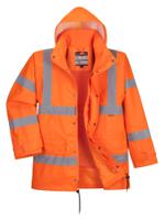 Portwest RT63 Hi-Vis Breathable Interactive Rain Traffic Jacket Orange