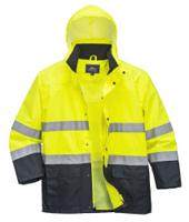 Portwest S166 Hi-Vis Contrast Rain Lite Traffic Jacket Yellow/Navy