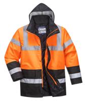 Portwest S467 Hi-Vis Contrast Winter Traffic Jacket Orange/Black L