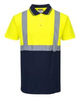 Portwest S479 Hi-Vis Contrast Polo Shirt S/S Yellow/Navy XXXL