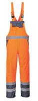 Portwest S488 Hi-Vis Breathable Contrast Rain Bib and Brace Orange/Navy 4XL
