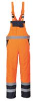 Portwest S489 Hi-Vis Contrast Winter Bib and Brace Orange L
