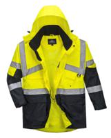 Portwest S760 Hi-Vis Breathable Contrast Rain Jacket Yellow/Navy