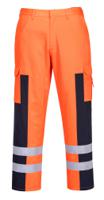 Portwest S919 Hi-Vis Ballistic Service Trousers Orange/Navy