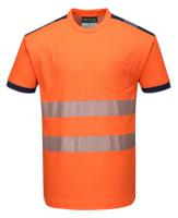 Portwest T181 PW3 Hi-Vis Cotton Comfort T-Shirt S/S Orange/Navy XL