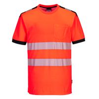 Portwest T181 PW3 Hi-Vis Cotton Comfort T-Shirt S/S Red/Black L