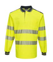 Portwest T184 PW3 Hi-Vis Cotton Comfort Polo Shirt L/S