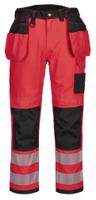 Portwest T501 PW3 Hi-Vis Holster Pocket Work Trousers Red/Black 41